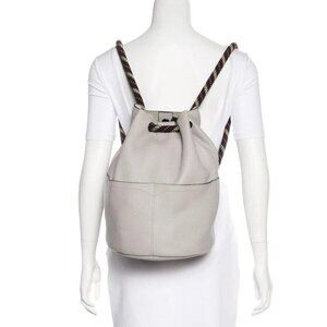 Rebecca Minkoff Taupe Grained Leather Climbing Rope Detail Outdoor Backpack Bag